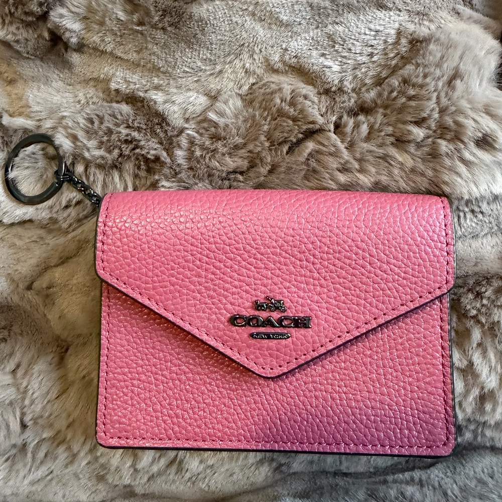 Coach Vibrant Pink Leather Envelope Wallet